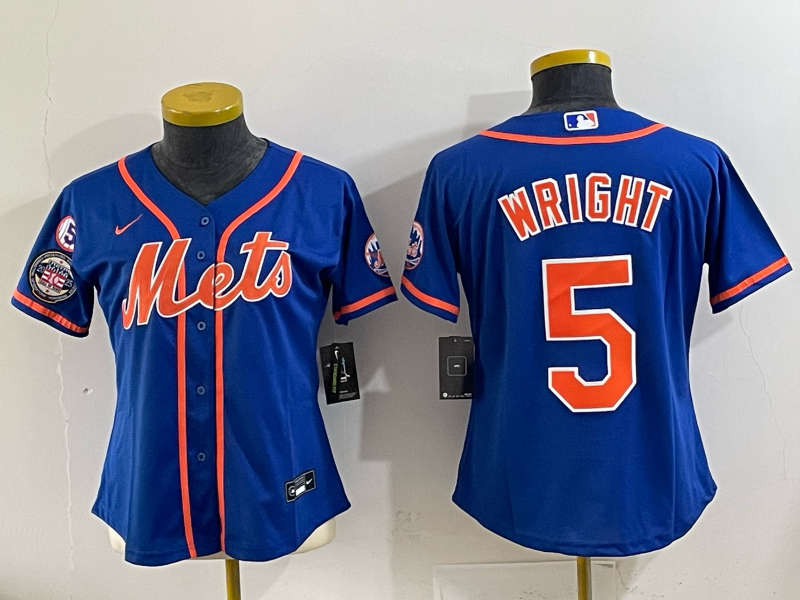 Women New York Mets #5 Wright blue 2025 MLB Nike jersey